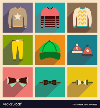 Modern flat icons collection with shadow vector image
