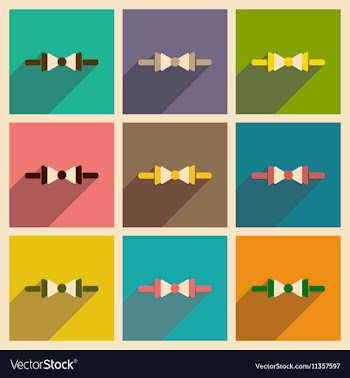 Modern flat icons collection with shadow vector image