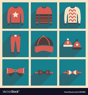 Modern flat icons collection with shadow vector image