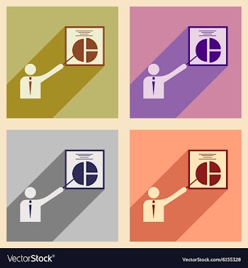Modern flat icons collection with shadow vector image