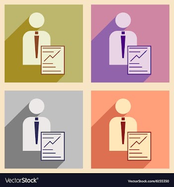 Modern flat icons collection with shadow vector image