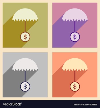 Modern flat icons collection with shadow vector image