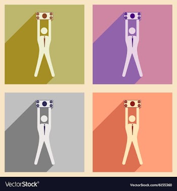 Modern flat icons collection with shadow vector image