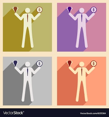 Modern flat icons collection with shadow vector image