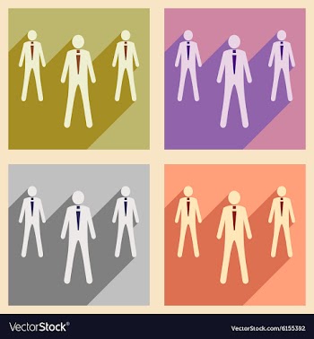 Modern flat icons collection with shadow vector image