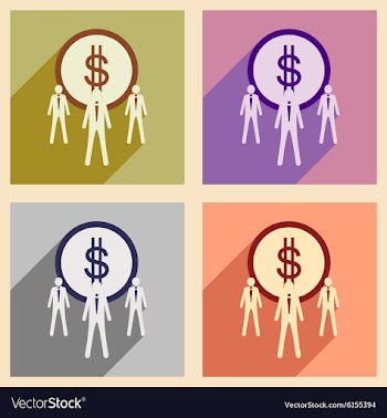 Modern flat icons collection with shadow vector image