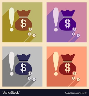Modern flat icons collection with shadow vector image