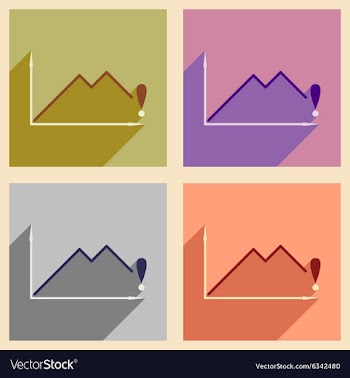 Modern flat icons collection with shadow vector image