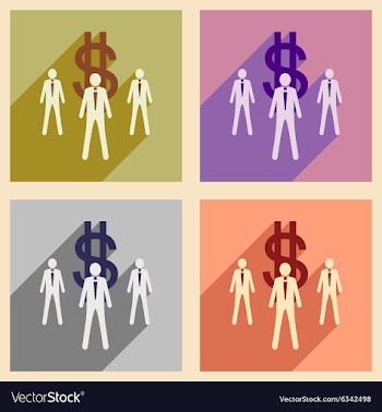 Modern flat icons collection with shadow vector image