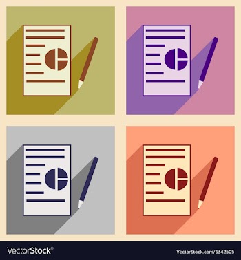 Modern flat icons collection with shadow vector image