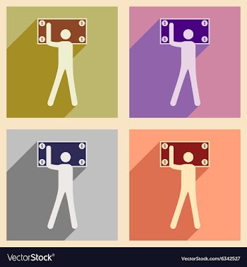 Modern flat icons collection with shadow vector image