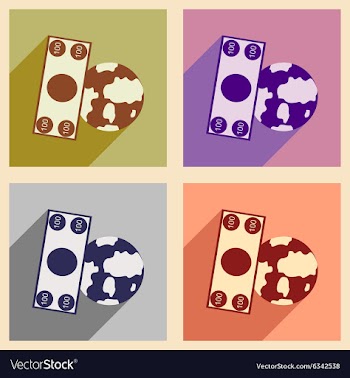 Modern flat icons collection with shadow vector image