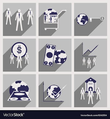 Modern flat icons collection with shadow vector image