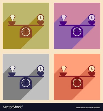 Modern flat icons collection with shadow vector image
