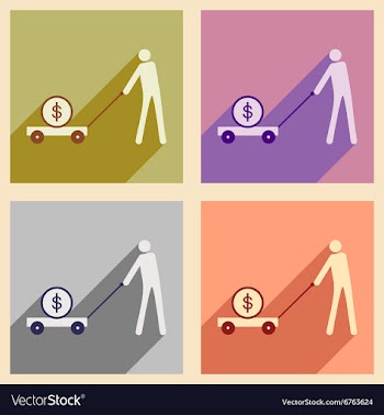 Modern flat icons collection with shadow vector image