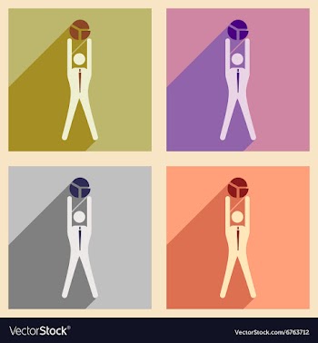Modern flat icons collection with shadow vector image