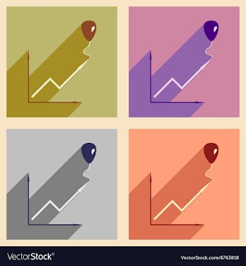Modern flat icons collection with shadow vector image