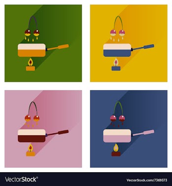 Modern flat icons collection with shadow vector image