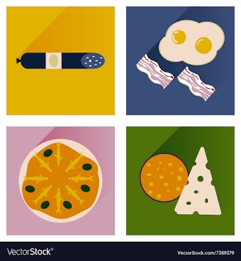 Modern flat icons collection with shadow vector image