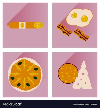 Modern flat icons collection with shadow vector image
