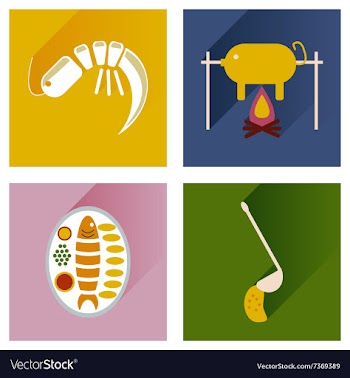 Modern flat icons collection with shadow vector image