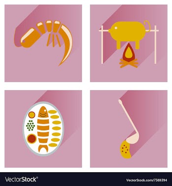 Modern flat icons collection with shadow vector image