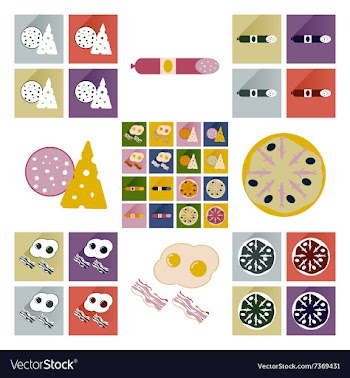 Modern flat icons collection with shadow vector image