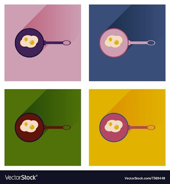Modern flat icons collection with shadow vector image