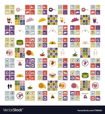 Modern flat icons collection with shadow vector image