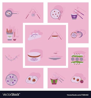 Modern flat icons collection with shadow vector image