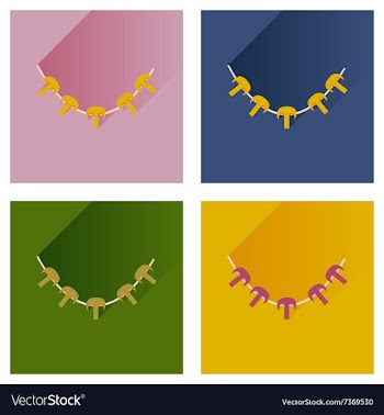 Modern flat icons collection with shadow vector image