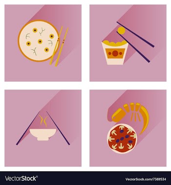 Modern flat icons collection with shadow vector image