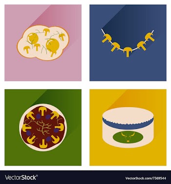Modern flat icons collection with shadow vector image
