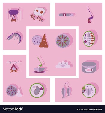 Modern flat icons collection with shadow vector image
