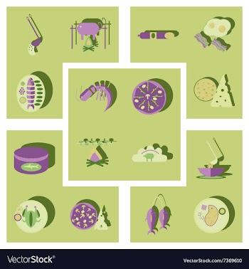 Modern flat icons collection with shadow vector image