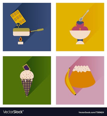 Modern flat icons collection with shadow vector image