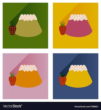 Modern flat icons collection with shadow vector image