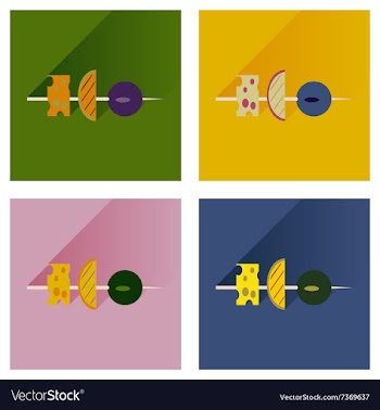 Modern flat icons collection with shadow vector image