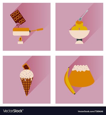 Modern flat icons collection with shadow vector image