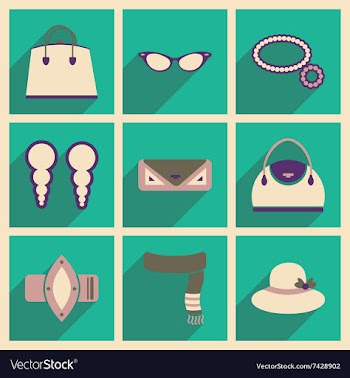 Modern flat icons collection with shadow vector image