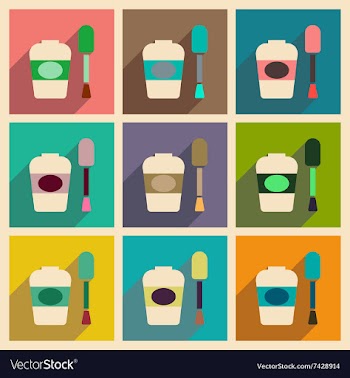 Modern flat icons collection with shadow vector image