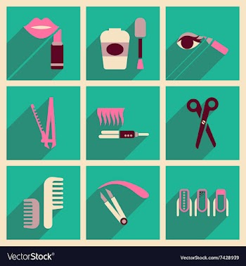 Modern flat icons collection with shadow vector image