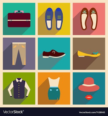 Modern flat icons collection with shadow vector image