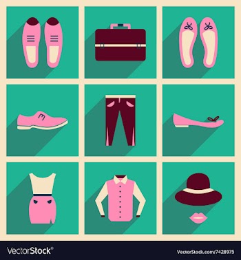 Modern flat icons collection with shadow vector image