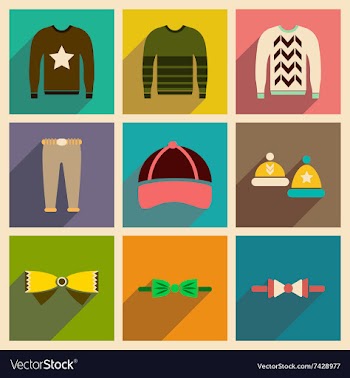 Modern flat icons collection with shadow vector image