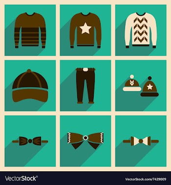 Modern flat icons collection with shadow vector image