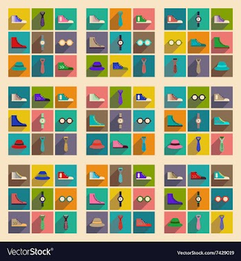 Modern flat icons collection with shadow vector image