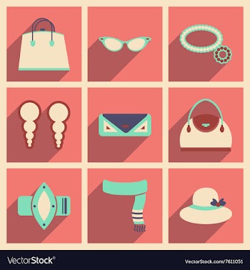 Modern flat icons collection with shadow vector image
