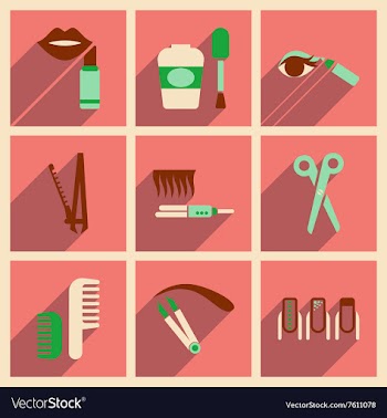 Modern flat icons collection with shadow vector image