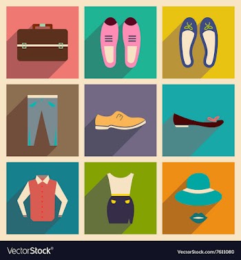 Modern flat icons collection with shadow vector image
